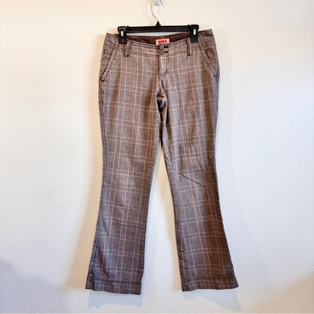 Vintage Y2K Preppy Academia Plaid Trouser Pants NOBO Brown Check Juniors 7